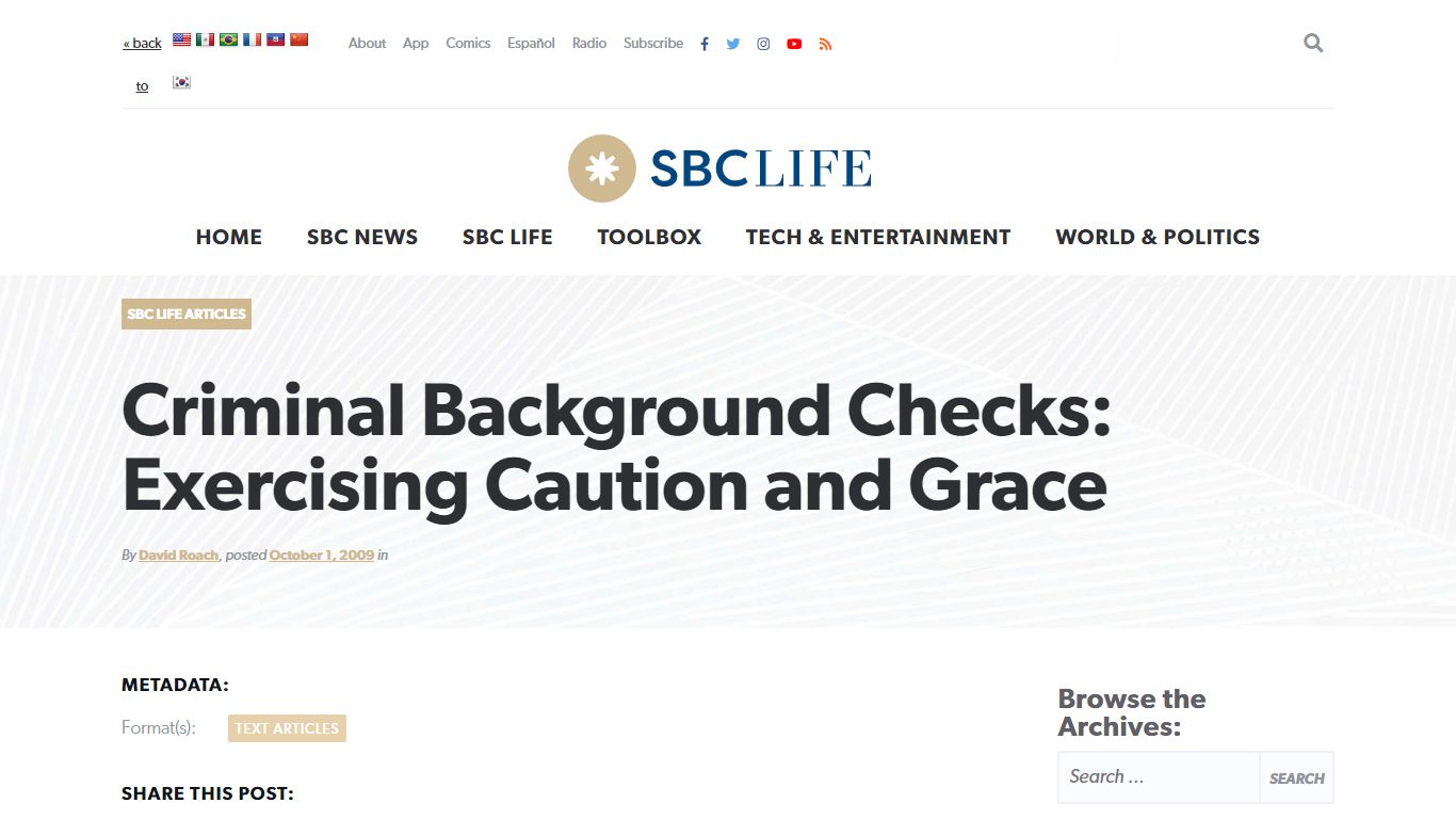 Criminal Background Checks: Exercising Caution and Grace